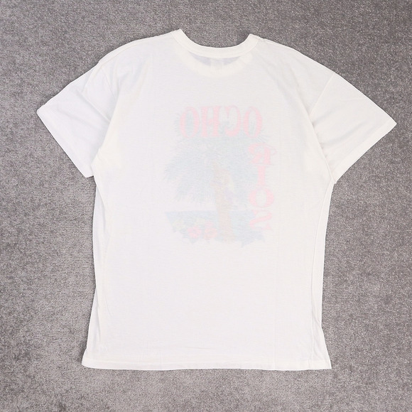 VTG 80s Ocho Rio Jamaica Beach Palm Tree 2XL White Short Sleeve T-Shirt - Picture 2 of 9